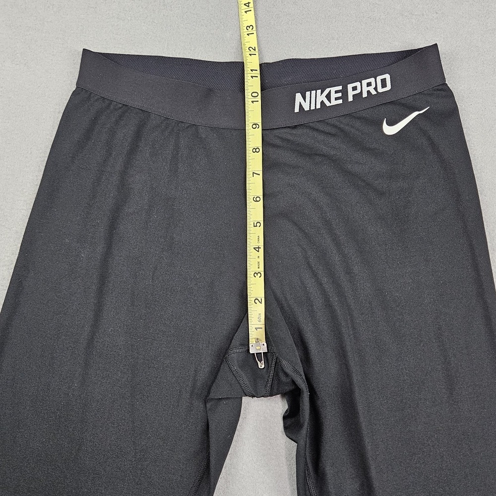 Nike Pro Dri-FIT Women's Sz XL Ankle Leggings Black White Just Do It Logo - Picture 5 of 12